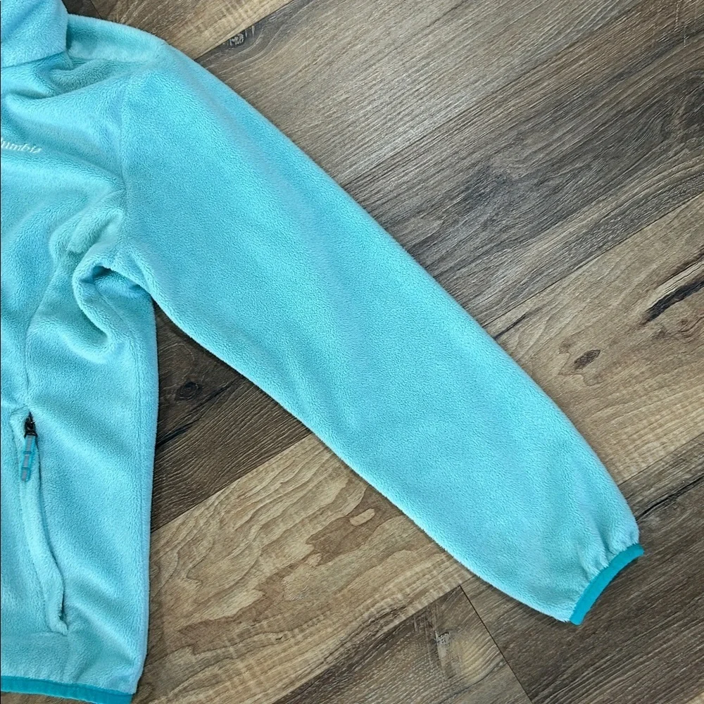 Columbia Light Blue/Turquoise Zip Fleece Jacket Girls Medium(10/12)
